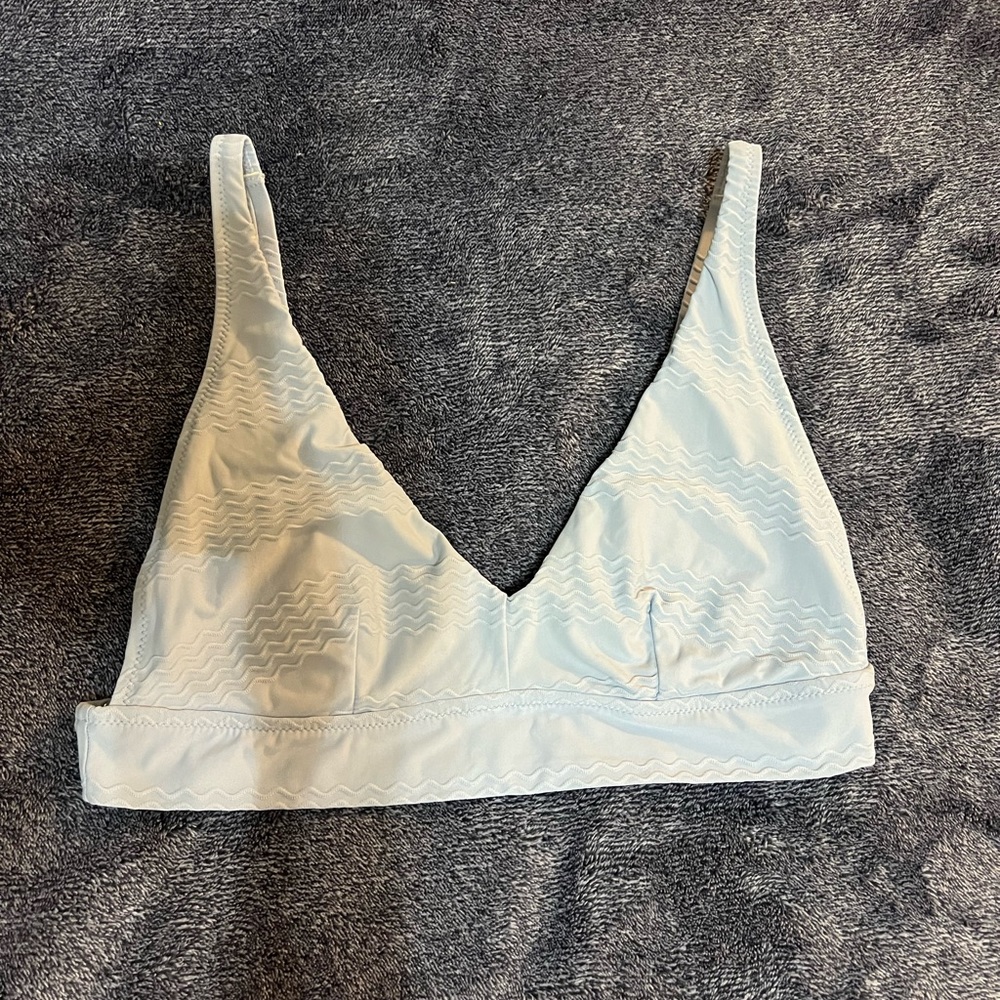 Aerie Jacquard Longline V Scoop Bikini Top